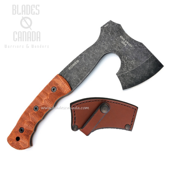 (image for) ESEE Gibson Axe, 1095 Carbon Tumbled Black Oxide, Sculptured Micarta, ESEEGibsonAxe